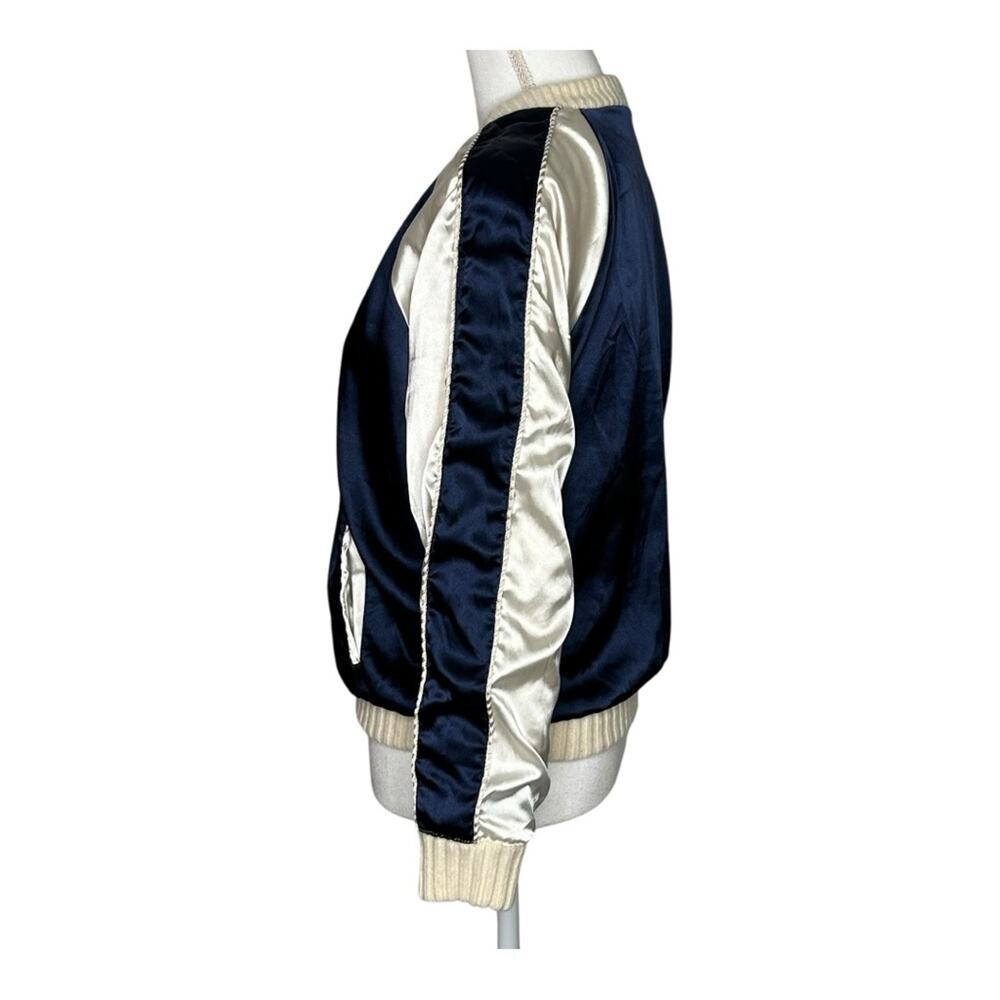 Tomorrowland Reversible Wool Satin Bomber Jacket Palm Tree Size M - Picture 6 of 13
